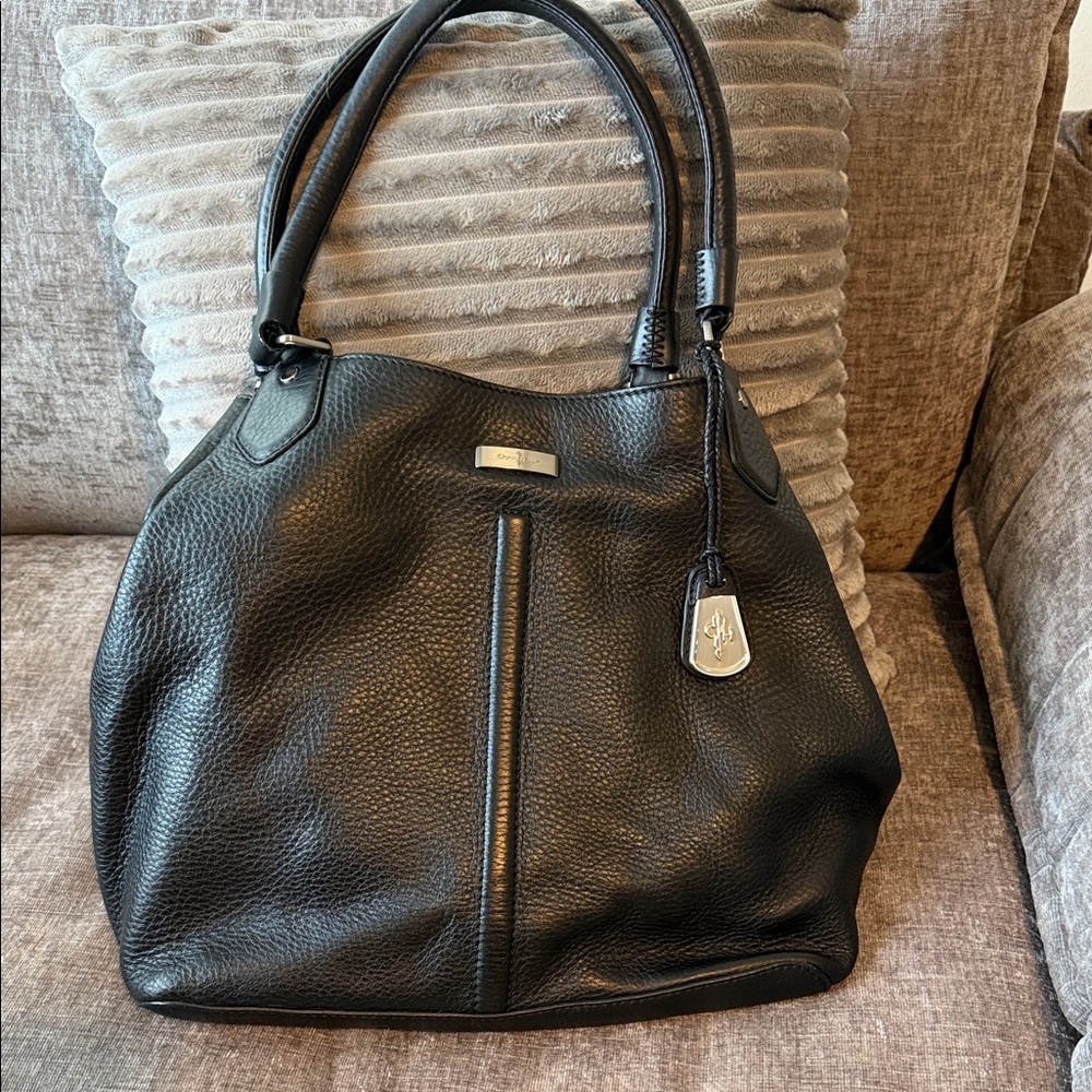 Cole Haan Elegant Black Leather Tote Bag